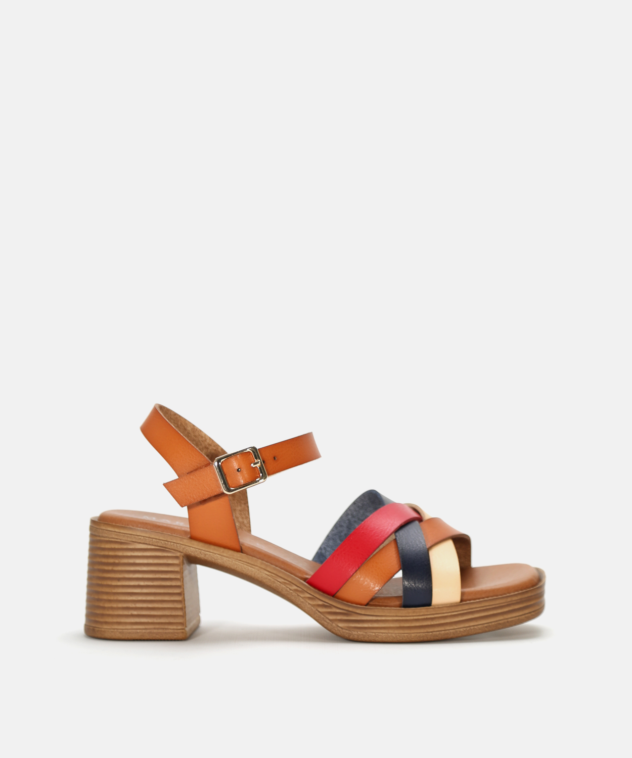 Sand&aacute;lia de plataforma tiras combinadas image number null